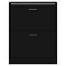 vidaXL fekete szerelt fa cipősszekrény 63x24x81 cm