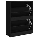 vidaXL fekete szerelt fa cipősszekrény 63x24x81 cm