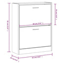 vidaXL betonszürke szerelt fa cipőszekrény 63x24x81 cm