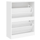 vidaXL magasfényű fehér szerelt fa cipőszekrény 63x24x81 cm
