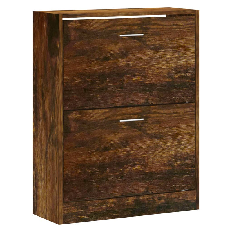 vidaXL füstös tölgy színű szerelt fa cipősszekrény 63x24x81 cm