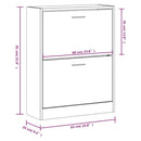 vidaXL füstös tölgy színű szerelt fa cipősszekrény 63x24x81 cm