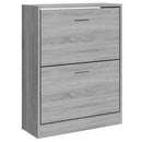 vidaXL szürke sonoma színű szerelt fa cipősszekrény 63x24x81 cm