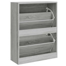 vidaXL szürke sonoma színű szerelt fa cipősszekrény 63x24x81 cm