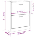 vidaXL szürke sonoma színű szerelt fa cipősszekrény 63x24x81 cm