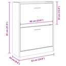 vidaXL barna tölgyszínű szerelt fa cipősszekrény 63x24x81 cm