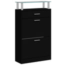 vidaXL fekete szerelt fa cipőszekrény 63 x 24 x 104 cm
