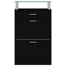 vidaXL fekete szerelt fa cipőszekrény 63 x 24 x 104 cm