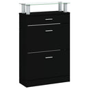 vidaXL fekete szerelt fa cipőszekrény 63 x 24 x 104 cm