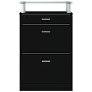vidaXL fekete szerelt fa cipőszekrény 63 x 24 x 104 cm