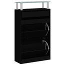 vidaXL fekete szerelt fa cipőszekrény 63 x 24 x 104 cm