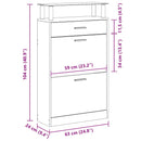 vidaXL fekete szerelt fa cipőszekrény 63 x 24 x 104 cm