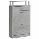 vidaXL betonszürke szerelt fa cipőszekrény 63x24x104 cm