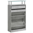 vidaXL betonszürke szerelt fa cipőszekrény 63x24x104 cm