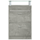 vidaXL betonszürke szerelt fa cipőszekrény 63x24x104 cm
