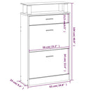vidaXL füstös tölgy színű szerelt fa cipősszekrény 63x24x104 cm
