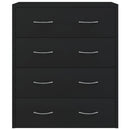 vidaXL fekete tálalószekrény 4 fiókkal 60 x 30,5 x 71 cm