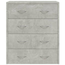 vidaXL betonszürke tálalószekrény 4 fiókkal 60 x 30,5 x 71 cm