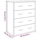 vidaXL betonszürke tálalószekrény 4 fiókkal 60 x 30,5 x 71 cm