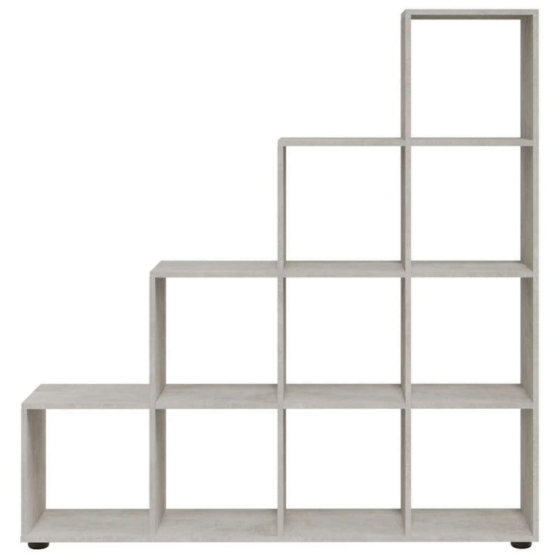 vidaXL betonszürke szerelt fa lépcsős könyvespolc 142 cm
