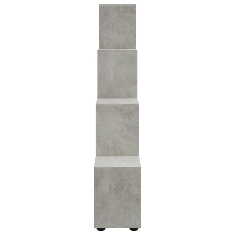 vidaXL betonszürke szerelt fa lépcsős könyvespolc 142 cm