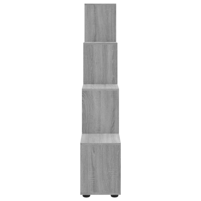 vidaXL fekete szerelt fa lépcsős könyvespolc 142 cm