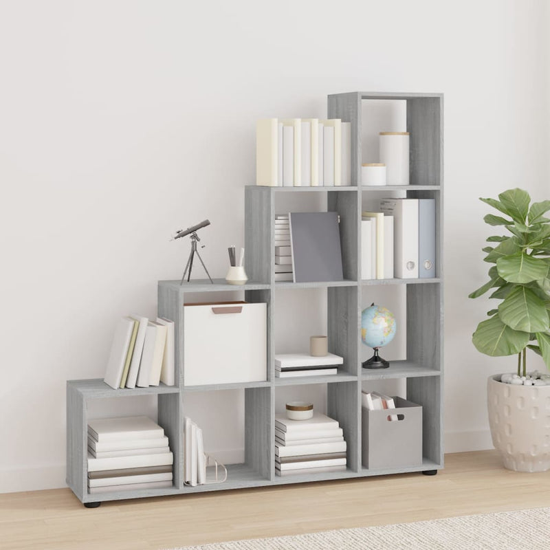 vidaXL fekete szerelt fa lépcsős könyvespolc 142 cm