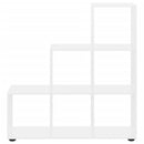 vidaXL magasfényű fehér szerelt fa lépcsős könyvespolc 142 cm