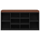 vidaXL fekete szerelt fa cipőtároló pad 103x30x48 cm