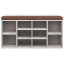 vidaXL betonszürke szerelt fa cipőtároló pad 103 x 30 x 48 cm