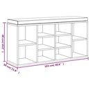 vidaXL betonszürke szerelt fa cipőtároló pad 103 x 30 x 48 cm