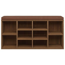 vidaXL barna tölgy szerelt fa cipőtároló pad 103x30x48 cm