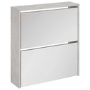 vidaXL betonszürke 2 szintes cipőszekrény tükörrel 63 x 17 x 67 cm