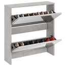 vidaXL betonszürke 2 szintes cipőszekrény tükörrel 63 x 17 x 67 cm
