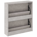 vidaXL betonszürke 2 szintes cipőszekrény tükörrel 63 x 17 x 67 cm