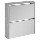 vidaXL szürke sonoma 2 szintes cipőszekrény tükörrel 63 x 17 x 67 cm