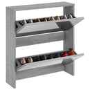 vidaXL szürke sonoma 2 szintes cipőszekrény tükörrel 63 x 17 x 67 cm