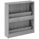 vidaXL szürke sonoma 2 szintes cipőszekrény tükörrel 63 x 17 x 67 cm