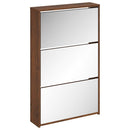 vidaXL barna tölgyszínű 3 szintes cipőszekrény tükörrel 63x17x102,5 cm