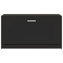vidaXL fekete szerelt fa cipőtároló pad 80 x 24 x 45 cm