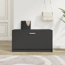 vidaXL fekete szerelt fa cipőtároló pad 80 x 24 x 45 cm