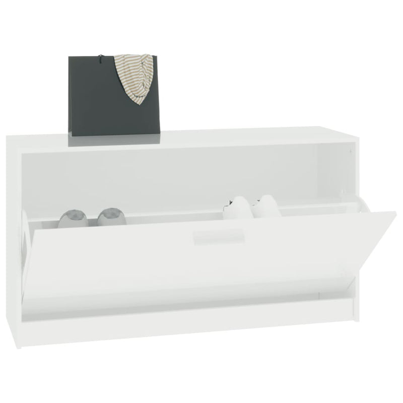 vidaXL magasfényű fehér szerelt fa cipőtároló pad 80x24x45 cm