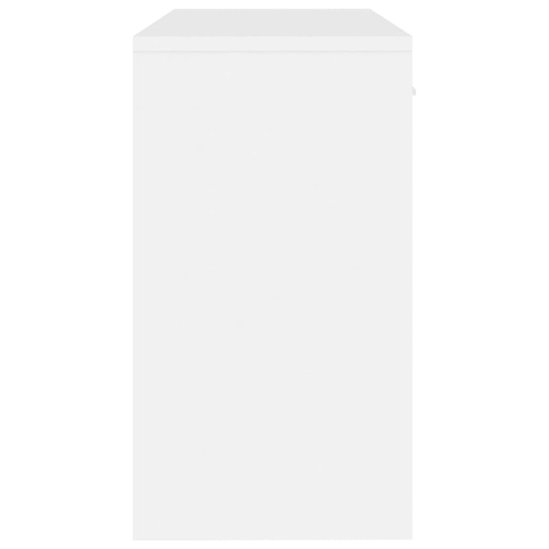 vidaXL magasfényű fehér faanyag fiókos/rekeszes íróasztal 100x40x73 cm