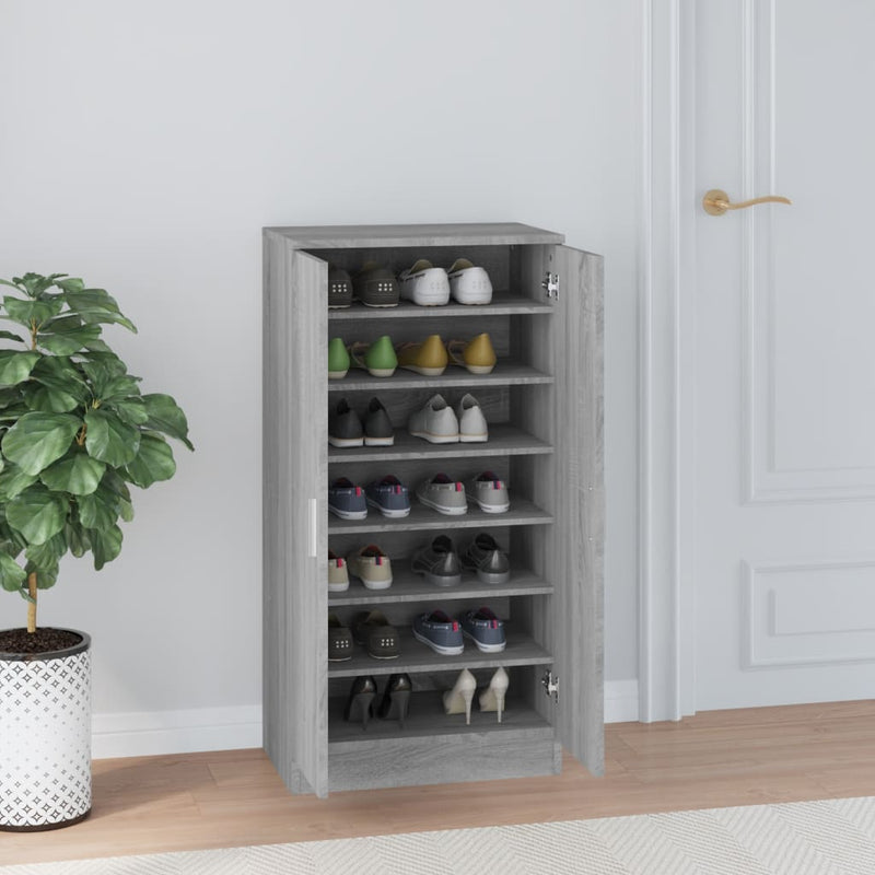 vidaXL szürke sonoma színű szerelt fa cipősszekrény 55 x 35 x 108 cm