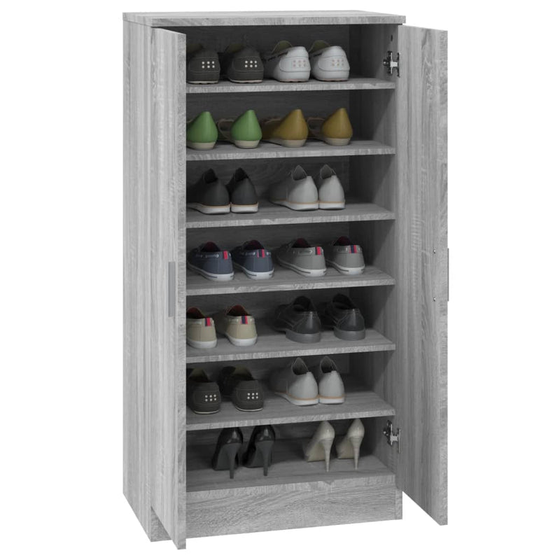 vidaXL szürke sonoma színű szerelt fa cipősszekrény 55 x 35 x 108 cm