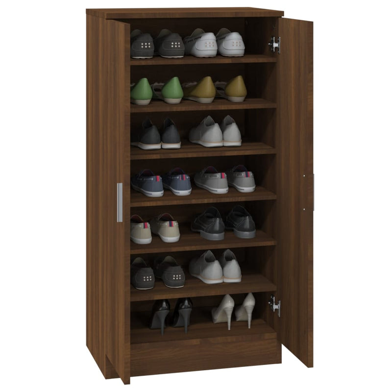 vidaXL barna tölgy színű szerelt fa cipősszekrény 55 x 35 x 108 cm
