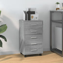 vidaXL szürke sonoma szerelt fa fiókos szekrény görgőkkel