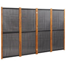 vidaXL fekete 4 paneles térelválasztó 280x180 cm