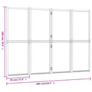 vidaXL fekete 4 paneles térelválasztó 280x180 cm