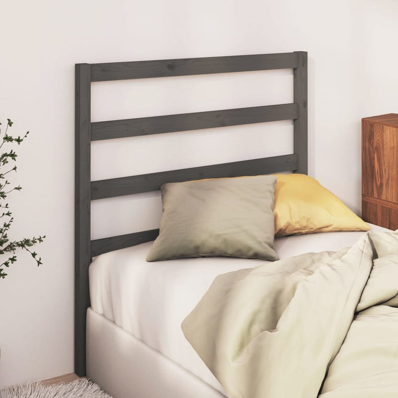 vidaXL szürke tömör fenyőfa ágyfejtámla 81 x 4 x 100 cm